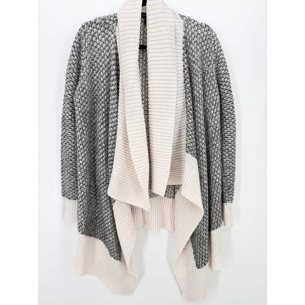 Banana Republic Women S Draped Open Front Cardigan Gray Ivory Wool Blend